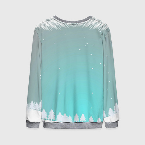 Мужской свитшот Новогодний заяц / 3D-Меланж – фото 2