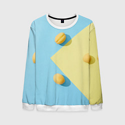 Свитшот мужской Жёлтый и голубой цвета и абрикосы, цвет: 3D-белый