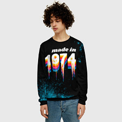 Свитшот мужской Made in 1974: liquid art, цвет: 3D-черный — фото 2