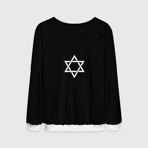 Мужской свитшот Белая менора для праздника огней / 3D-Белый – фото 2