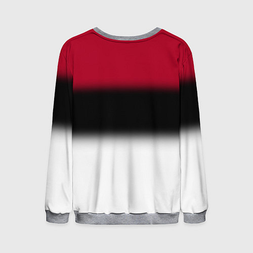 Мужской свитшот Размытый полосатый узор черный красный белый / 3D-Меланж – фото 2