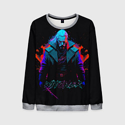 Свитшот мужской Witcher in neon style, цвет: 3D-меланж