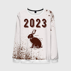 Мужской свитшот 2023 Кролик силуэт на светлом