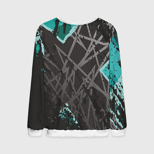 Мужской свитшот Футуристический кот / 3D-Белый – фото 2