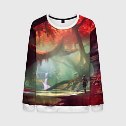 Свитшот мужской Destiny пейзаж джунглей, цвет: 3D-белый