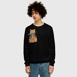 Свитшот мужской Yakuza cat, цвет: 3D-черный — фото 2