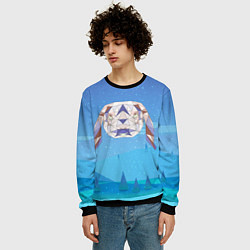 Свитшот мужской Кролик из мозаики, цвет: 3D-черный — фото 2