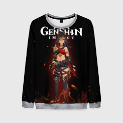 Мужской свитшот Дэхья и огонь Персонаж Genshin Impact