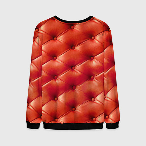 Мужской свитшот Quilted furniture leather / 3D-Черный – фото 2