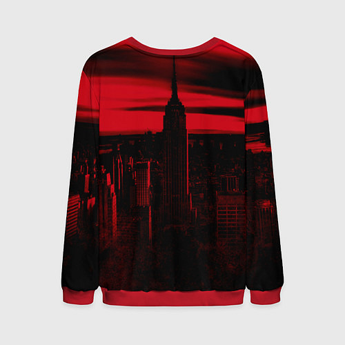 Мужской свитшот Город в красном цвете / 3D-Красный – фото 2