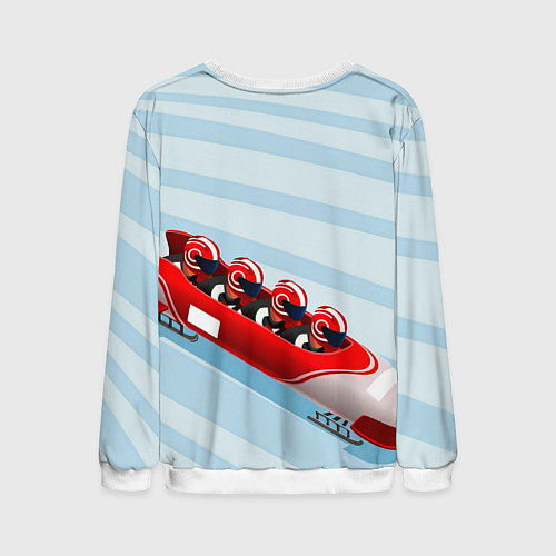 Мужской свитшот Берем разгон! Бобслей / 3D-Белый – фото 2