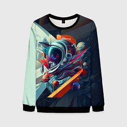 Свитшот мужской Космос в стиле кубизма, цвет: 3D-черный