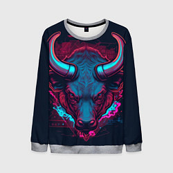 Свитшот мужской Неоновый бык, цвет: 3D-меланж