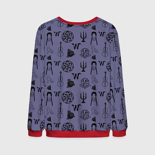 Мужской свитшот Паттерн Уэнсдей / 3D-Красный – фото 2