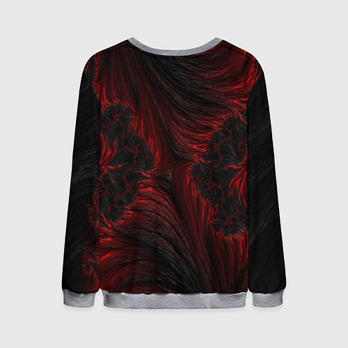 Мужской свитшот Красно - черные текстуры / 3D-Меланж – фото 2
