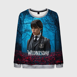 Свитшот мужской Wednesday таинственный лес, цвет: 3D-меланж