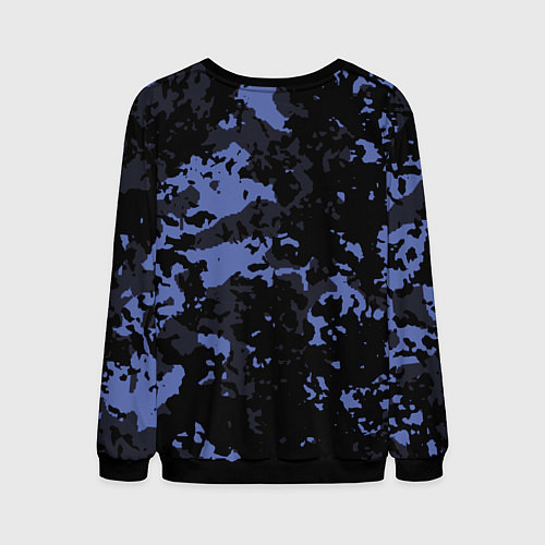 Мужской свитшот Тёмно-синий камуфляж / 3D-Черный – фото 2