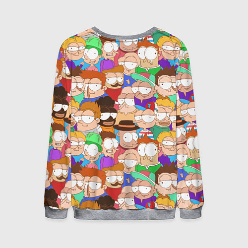 Мужской свитшот Разные прикольные люди / 3D-Меланж – фото 2