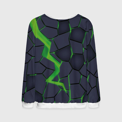 Мужской свитшот Зелёный неон / 3D-Белый – фото 2