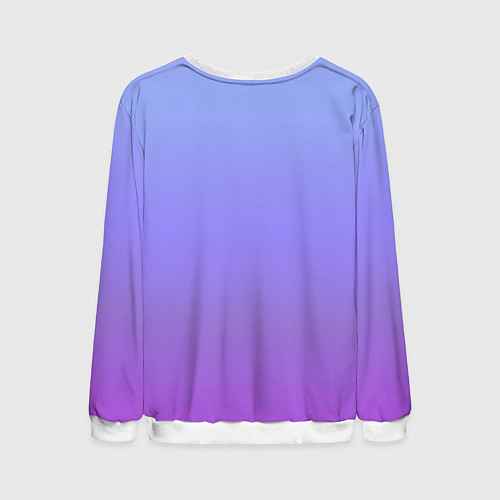 Мужской свитшот Фиолетовый градиент / 3D-Белый – фото 2