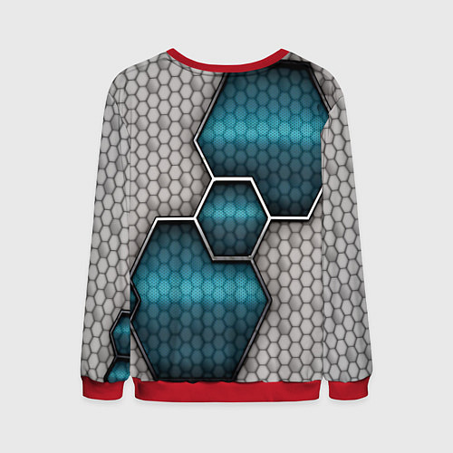 Мужской свитшот Cyber texture abstraction / 3D-Красный – фото 2
