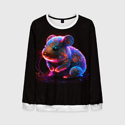 Свитшот мужской Неоновый хомячок, цвет: 3D-белый