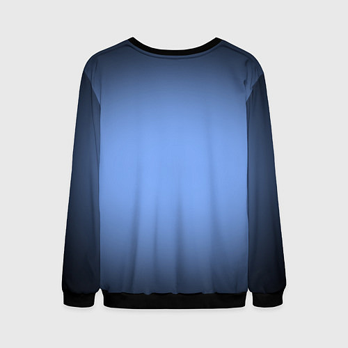 Мужской свитшот Васильковый оттенок с черной виньеткой / 3D-Черный – фото 2