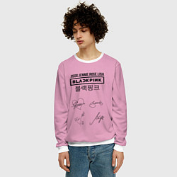 Свитшот мужской Blackpink лого и подписи, цвет: 3D-белый — фото 2