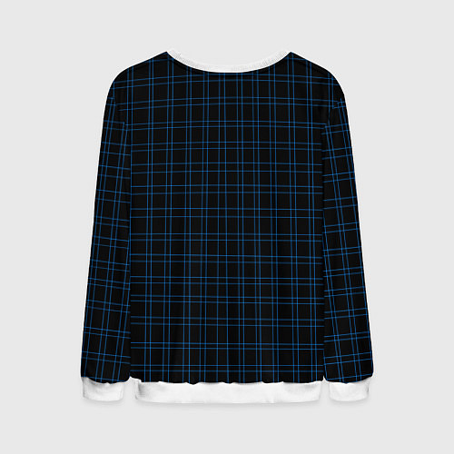 Мужской свитшот Синие клетки / 3D-Белый – фото 2