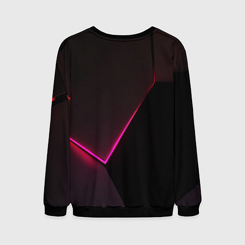 Мужской свитшот Неоновый треугольный порез / 3D-Черный – фото 2