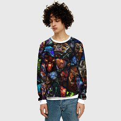 Свитшот мужской Мозаика персонажи Dota 2, цвет: 3D-белый — фото 2