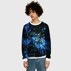 Свитшот мужской Нейронные цепочки Midjourney, цвет: 3D-белый — фото 2