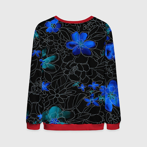 Мужской свитшот Неоновые цветы / 3D-Красный – фото 2