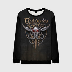 Свитшот мужской Логотип Baldurs Gate 3, цвет: 3D-черный