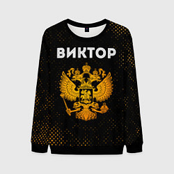 Свитшот мужской Виктор и зологой герб РФ, цвет: 3D-черный