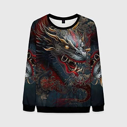 Свитшот мужской Дракон Irezumi, цвет: 3D-черный