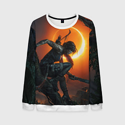 Свитшот мужской Lara Croft, цвет: 3D-белый