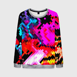 Свитшот мужской Pixel neon mosaic, цвет: 3D-меланж