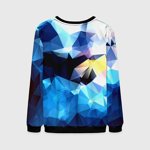 Мужской свитшот Polygon blue abstract collection / 3D-Черный – фото 2