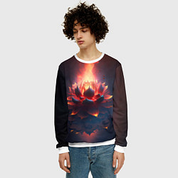 Свитшот мужской Огненный лотус, цвет: 3D-белый — фото 2