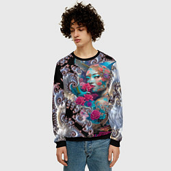 Свитшот мужской Japanese beauty - irezumi, цвет: 3D-черный — фото 2