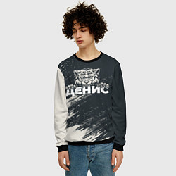 Свитшот мужской Денис зубастый волк, цвет: 3D-черный — фото 2