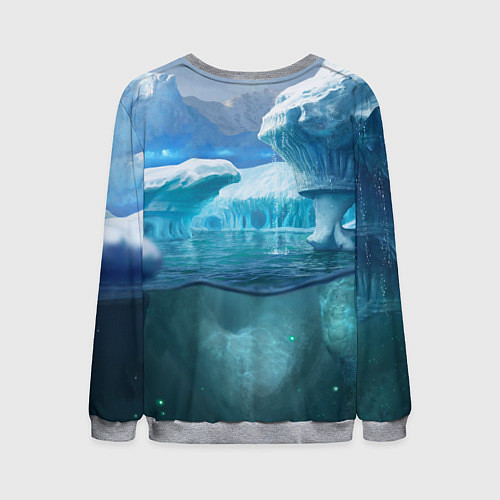 Мужской свитшот Subnautica - КРАБ на леднике / 3D-Меланж – фото 2