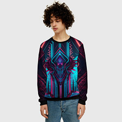 Свитшот мужской Кибернетический узор дракона, цвет: 3D-черный — фото 2