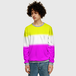 Свитшот мужской Трехцветный размытый фон, цвет: 3D-меланж — фото 2