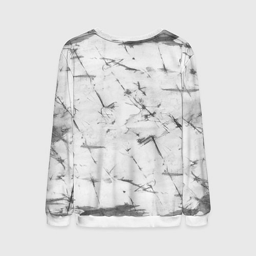 Мужской свитшот Серый трещины тай-дай / 3D-Белый – фото 2