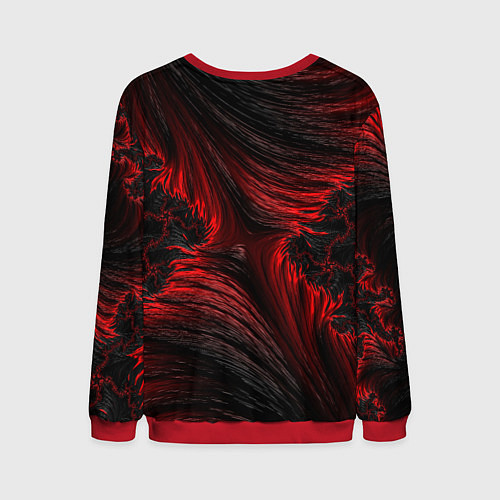 Мужской свитшот Red vortex pattern / 3D-Красный – фото 2