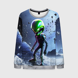Свитшот мужской Alien during a space storm, цвет: 3D-меланж