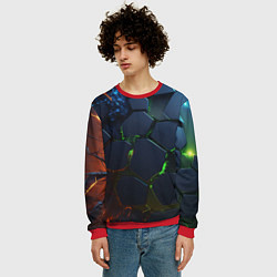Свитшот мужской Взрыв плит, цвет: 3D-красный — фото 2