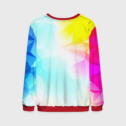 Мужской свитшот Gradient colors geometry / 3D-Красный – фото 2